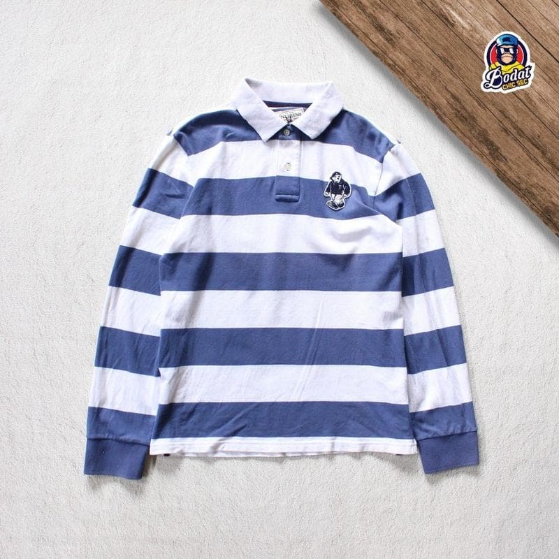 Teenie Weenie Kaos Kerah Lengan Panjang / Longsleeve Polo Rugby Salur Stretch